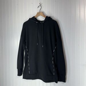 Bebe Sport Black Hoodie 2X Plus Size Logo Tape Athleisure Streetwear Y2K Core